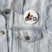 バイクもしくは自転車に乗る人チックオートバイに座る 缶バッジ (インサイチュ)