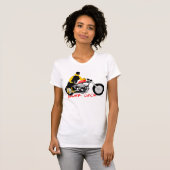 バイクもしくは自転車に乗る人チックオートバイに座る Tシャツ (正面フル)