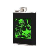 バイクもしくは自転車に乗る人チックグリーンブラック包まれたフラスコ フラスク (左)