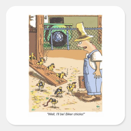 バイクもしくは自転車に乗る人チックス大型スクエアスティッカー スクエアシール (正面)