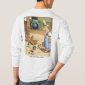 バイクもしくは自転車に乗る人チックス白い長い袖のシャツ背 Tシャツ (裏面)