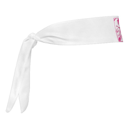 バイクもしくは自転車に乗る人チックピンクとホワイトヘッドバンド タイヘッドバンド (回転270)