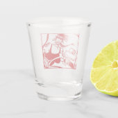 バイクもしくは自転車に乗る人チックレッドショットグラス ショットグラス (裏面)