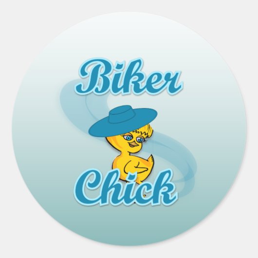 バイクもしくは自転車に乗る人チック#3 ラウンドシール (正面)
