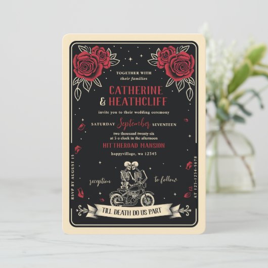 バイクもしくは自転車に乗る人ティルデスタロット結婚式招待状 招待状 (スタンド正面)