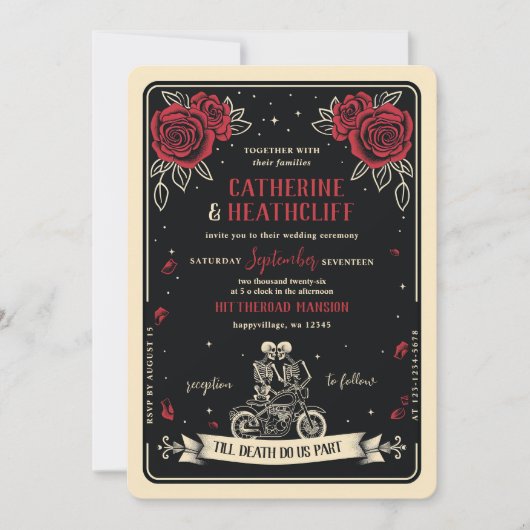 バイクもしくは自転車に乗る人ティルデスタロット結婚式招待状 招待状 (正面)