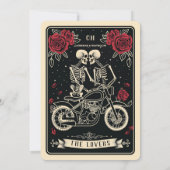 バイクもしくは自転車に乗る人ティルデスタロット結婚式招待状 招待状 (裏面)