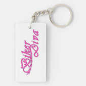 バイクもしくは自転車に乗る人ディバ キーホルダー (裏面)