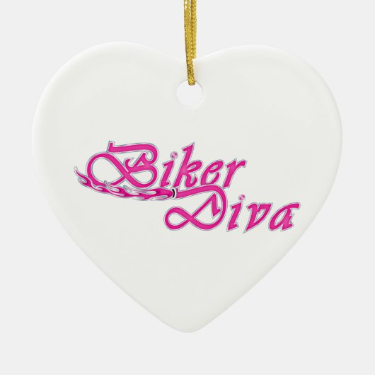バイクもしくは自転車に乗る人ディバ セラミックオーナメント (正面)