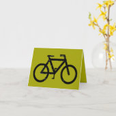 バイクもしくは自転車に乗る人ドゥード誕生日カード カード (黄色い花)