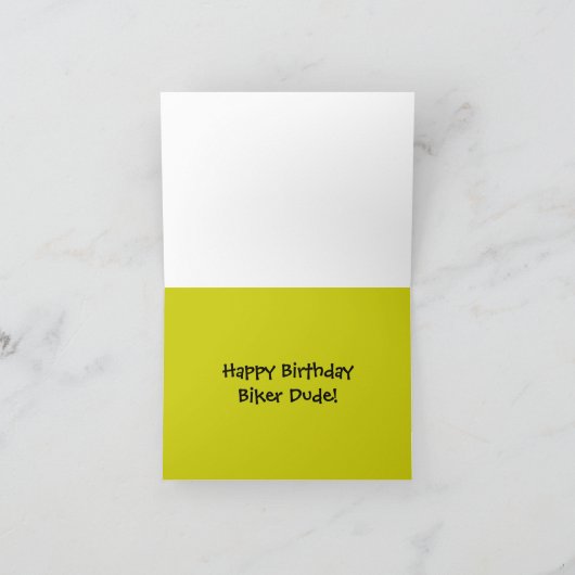 バイクもしくは自転車に乗る人ドゥード誕生日カード カード (内部)