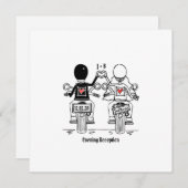 バイクもしくは自転車に乗る人バイク夕べ結婚式招待状 招待状 (正面/裏面)