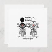 バイクもしくは自転車に乗る人バイク夕べ結婚式招待状 招待状 (正面/裏面)