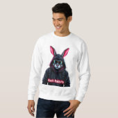 バイクもしくは自転車に乗る人バニーフード付きスウェットシャツ スウェットシャツ (正面フル)