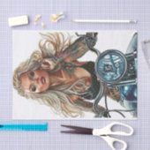 バイクもしくは自転車に乗る人バベ12 薄葉紙 (クラフト)