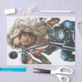 バイクもしくは自転車に乗る人バベ14 薄葉紙 (クラフト)