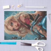 バイクもしくは自転車に乗る人バベ4 薄葉紙 (クラフト)