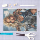 バイクもしくは自転車に乗る人バベ6 薄葉紙 (クラフト)