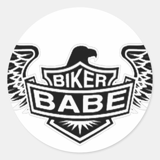 バイクもしくは自転車に乗る人バベ ラウンドシール (正面)