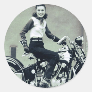 バイクもしくは自転車に乗る人バベ ラウンドシール