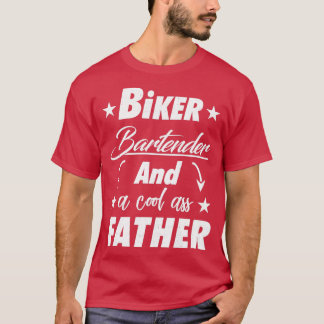 バイクもしくは自転車に乗る人バーテンダー父 Tシャツ