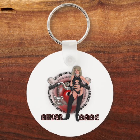 バイクもしくは自転車に乗る人バーベキーチェーン キーホルダー (正面)