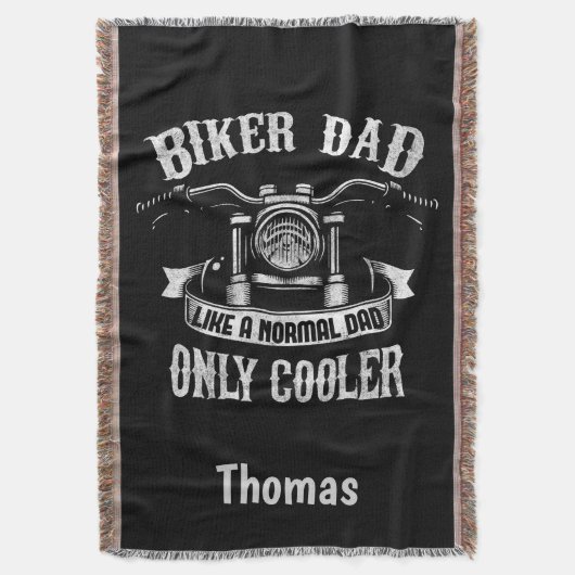バイクもしくは自転車に乗る人パパは通常のパパのみクール スローブランケット (正面縦)