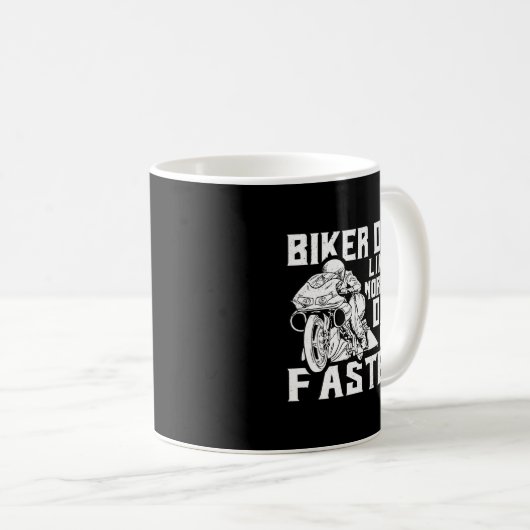 バイクもしくは自転車に乗る人パパオートバイクリスマスオファーズデー コーヒーマグカップ (正面右)