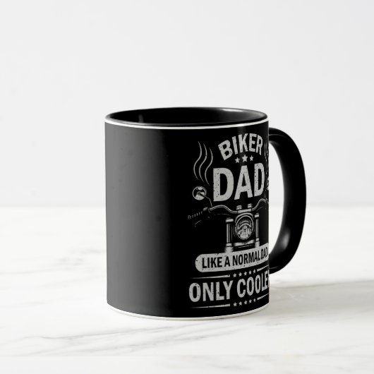 バイクもしくは自転車に乗る人パパオートバイファーザーズデイヴィンテージデザイン マグカップ (正面右)