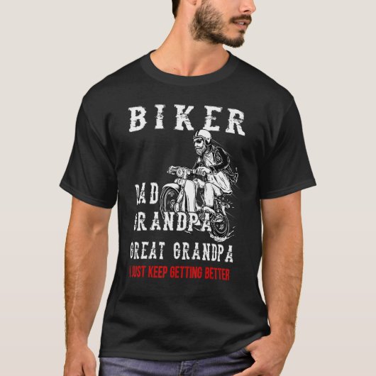 バイクもしくは自転車に乗る人パパグランドパ素晴らしグランドパIジャスト保ンゲティン Tシャツ (正面)
