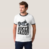 バイクもしくは自転車に乗る人パパダディTシャツ Tシャツ (正面フル)