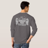 バイクもしくは自転車に乗る人パパ翼のような通常のパパのみクール Tシャツ (裏面フル)