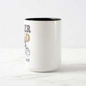 バイクもしくは自転車に乗る人パパ自動パーソナライズされた二輪車 ツートーンマグカップ (中央)