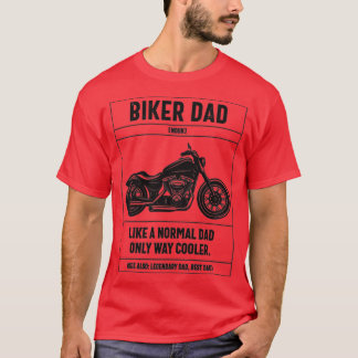 バイクもしくは自転車に乗る人パパ通常のパパのみの方法のモトクールロ Tシャツ