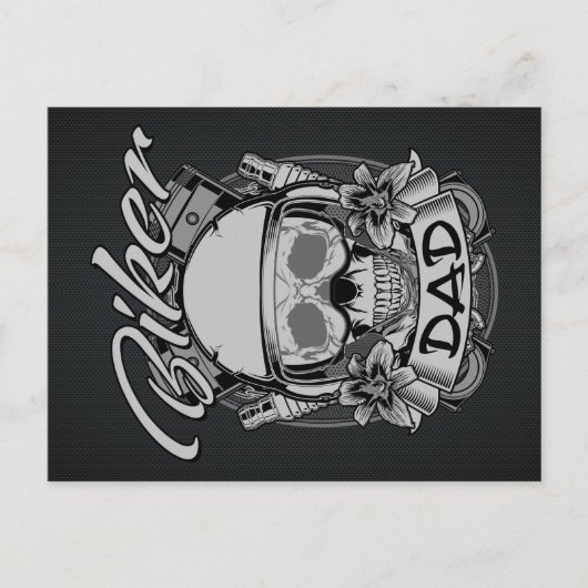 バイクもしくは自転車に乗る人パパ ポストカード (正面)