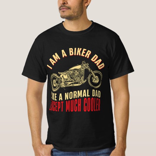 バイクもしくは自転車に乗る人パパ Tシャツ (正面)