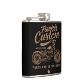 バイクもしくは自転車に乗る人パーソナライズされたカスタムボバーオートバイガレージ フラスク (右)