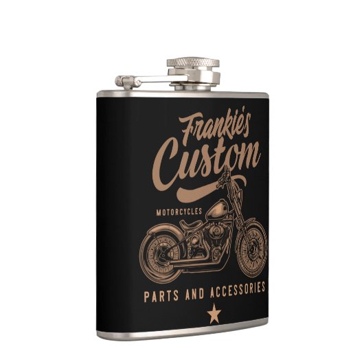 バイクもしくは自転車に乗る人パーソナライズされたカスタムボバーオートバイガレージ フラスク (右)