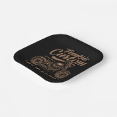 バイクもしくは自転車に乗る人パーソナライズされたカスタムボバーオートバイガレージ ペーパープレート (傾斜あり)