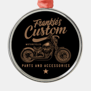 バイクもしくは自転車に乗る人パーソナライズされたカスタムボバーオートバイガレージ メタルオーナメント