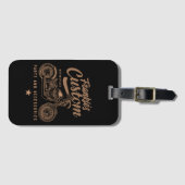 バイクもしくは自転車に乗る人パーソナライズされたカスタムボバーオートバイガレージ ラゲッジタグ (正面横)