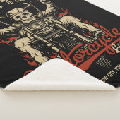 バイクもしくは自転車に乗る人パーソナライズされたスケルトンオートバイショップガレージ シェルパブランケット (3/4)