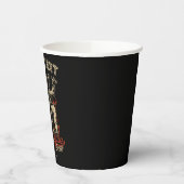 バイクもしくは自転車に乗る人パーソナライズされたスケルトンオートバイショップガレージ 紙コップ (左)