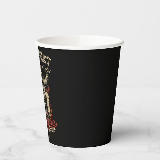 バイクもしくは自転車に乗る人パーソナライズされたスケルトンオートバイショップガレージ 紙コップ (左)