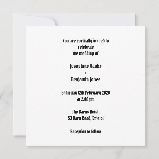 バイクもしくは自転車に乗る人パーソナライズされたバイク結婚式招待状 招待状 (裏面)