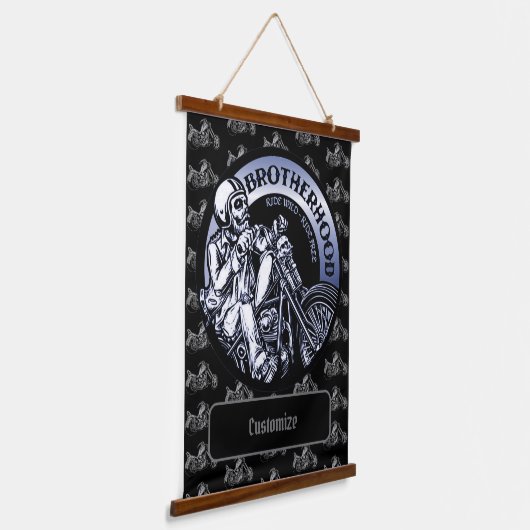 バイクもしくは自転車に乗る人パーソナライズされた兄弟愛 吊り下げ型タペストリー (傾斜あり)