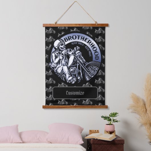 バイクもしくは自転車に乗る人パーソナライズされた兄弟愛 吊り下げ型タペストリー (寝室)
