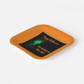 バイクもしくは自転車に乗る人ビリーハロウィーンスケルトンパンプキンオレンジ ペーパープレート (傾斜あり)