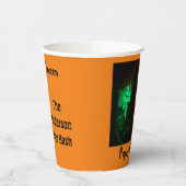 バイクもしくは自転車に乗る人ビリーハロウィーンスケルトンパンプキンオレンジ 紙コップ (左)