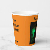 バイクもしくは自転車に乗る人ビリーハロウィーンスケルトンパンプキンオレンジ 紙コップ (右)